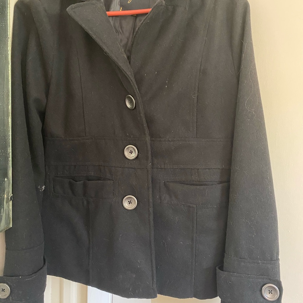 Black wool pea coat